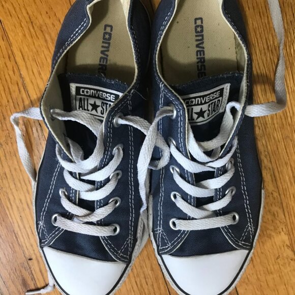 CONVERSE Sneakers- ALL STAR BLUE LOW TOP SNEAKER - UNISEX YOUTH size 3 - Picture 8 of 13